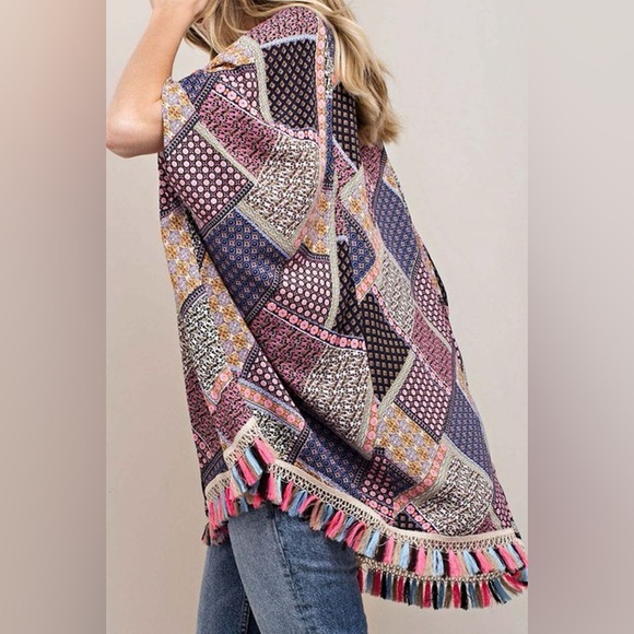 Multicolored Patchwork Tunic Top by Kori America - Picture 2 of 3